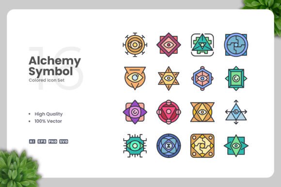 Alchemy Symbol Color Icons