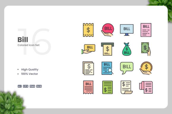 Bill Color Icons: Simple and Clean Design for Every Project