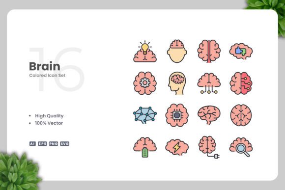Brain Color Icons for Streamlined Design Workflows