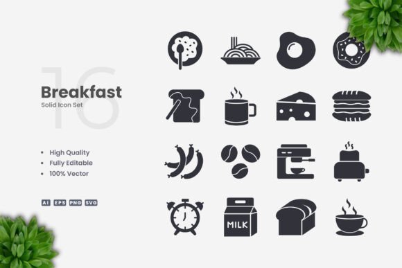 Breakfast Solid Icons: A Strategic Tool for Visual Communication