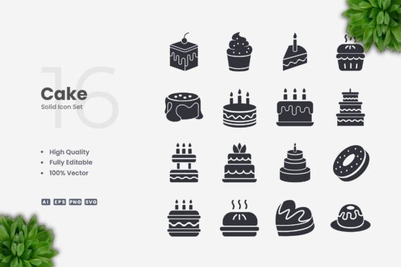 Cake Solid Icons: A Versatile and Professional Design Solution for Modern Creators