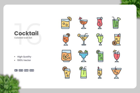 Cocktail Color Icons: A Versatile Design Solution