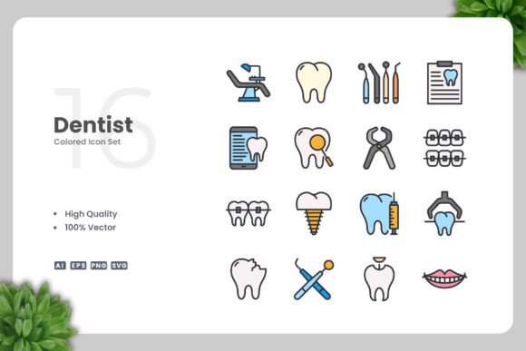 Dentist Color Icons for Professional and Creative Workflows