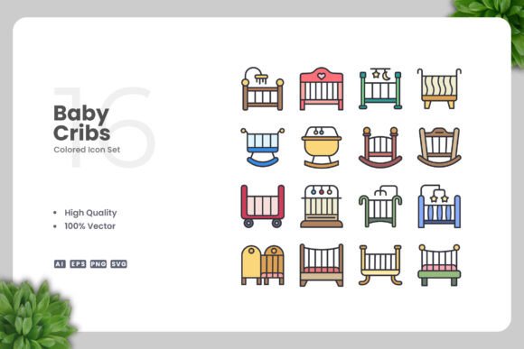 Enhancing Visual Communication with Baby Cribs Color Icons