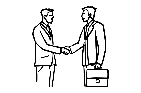 Partnership Handshake Businessmen in Modern Design