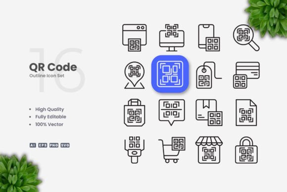QR Code Icons: Simple, Clean, and Versatile Design