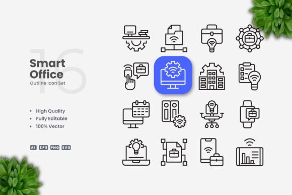 Smart Office Icons: Enhancing Visual Communication with Simple and Clean Design