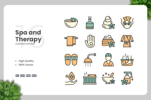 Spa and Therapy Color Icons