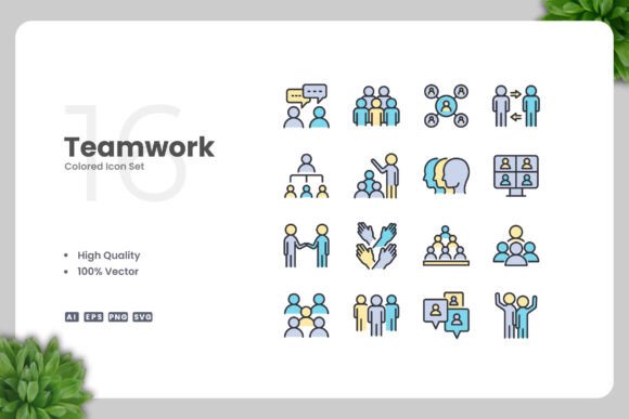 Teamwork Color Icons: Enhance Your Visual Communication with Style