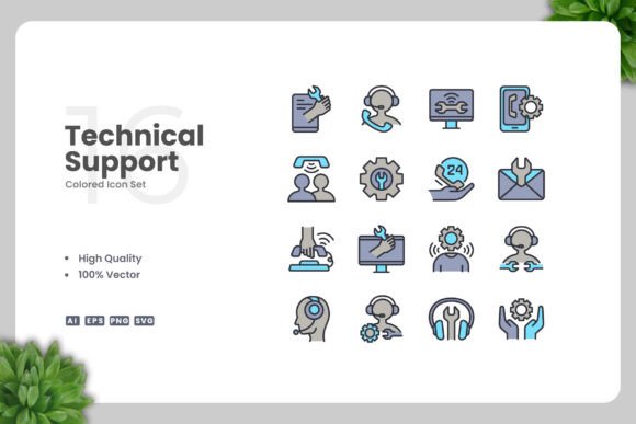 Technical Support Color Icons