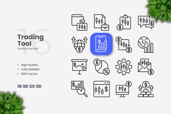 Trading Tool Icons for Modern Design