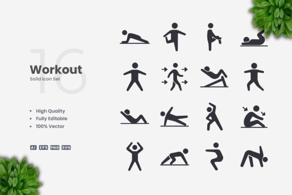 Workout Solid Icons: A Versatile Design Resource for Modern Projects